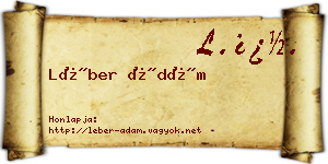 Léber Ádám névjegykártya